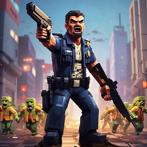 Pixel City War Fly Shooter APK app icon